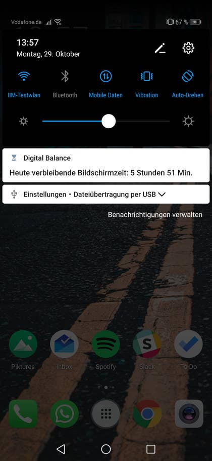 Nutzeroberfläche des Huawei Mate 20 Pro