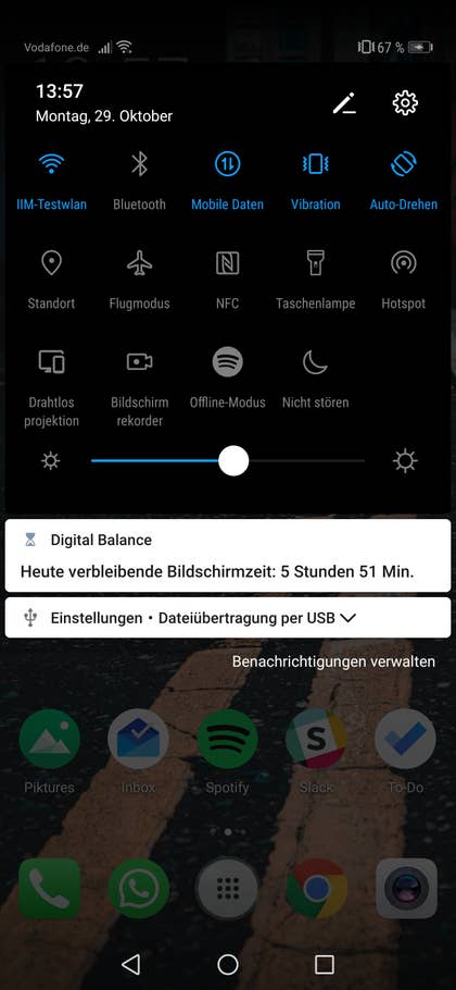 Nutzeroberfläche des Huawei Mate 20 Pro