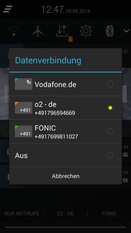 Nutzeroberfläche Acer Liquid E700