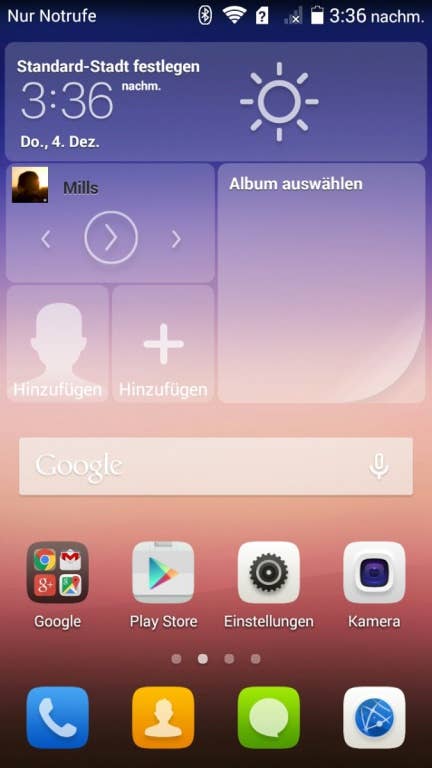 Nutzeroberfläche des Huawei Ascend G620S
