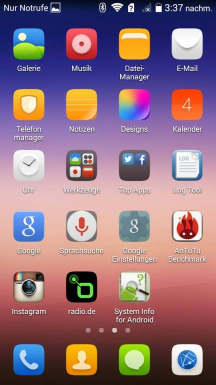 Nutzeroberfläche des Huawei Ascend G620S