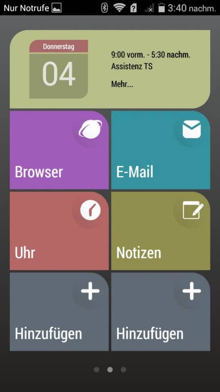 Nutzeroberfläche des Huawei Ascend G620S
