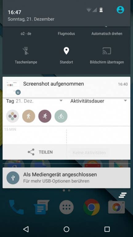 Nutzeroberfläche des Nexus 6