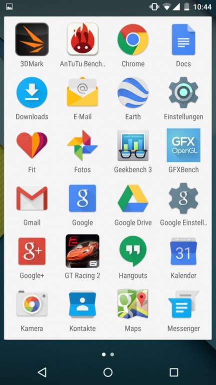 Nutzeroberfläche des Nexus 6