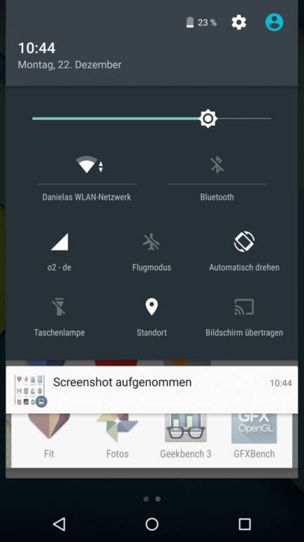 Nutzeroberfläche des Nexus 6