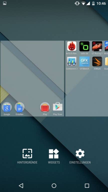 Nutzeroberfläche des Nexus 6