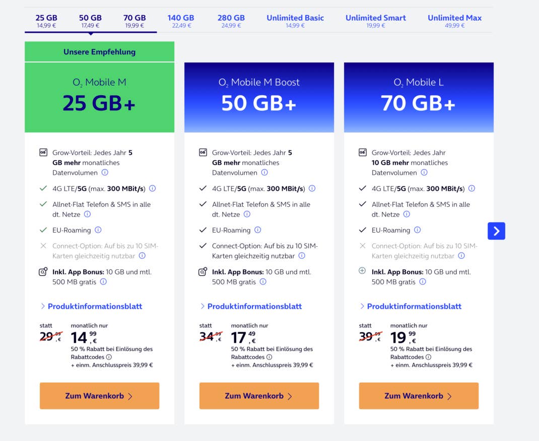 O2-Aktion: Tarife zum halben Preis