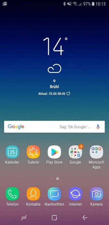 Oberflächen und Menüs des Galaxy A6