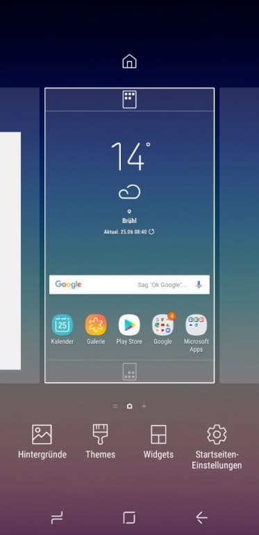 Oberflächen und Menüs des Galaxy A6