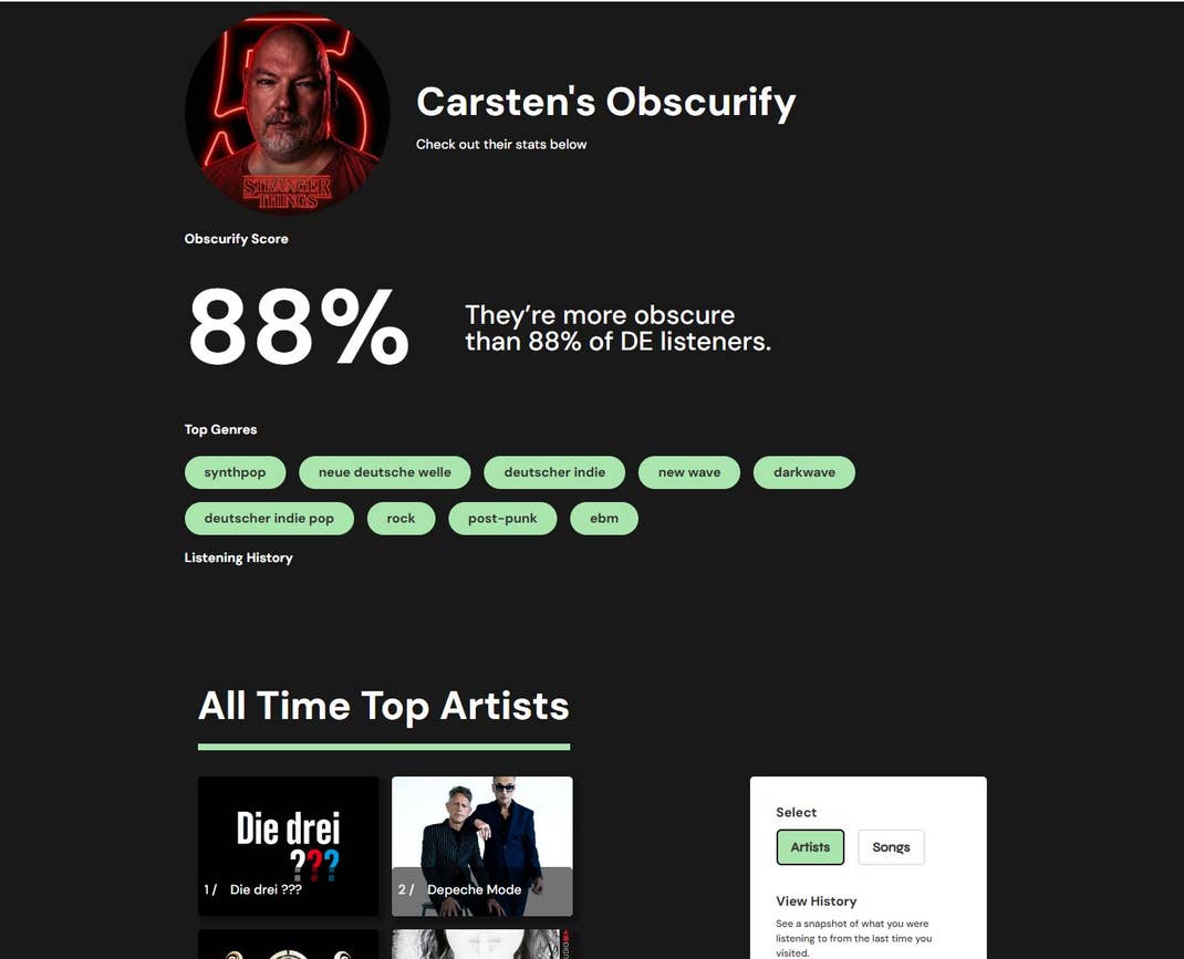 Screenshot von obscurify.