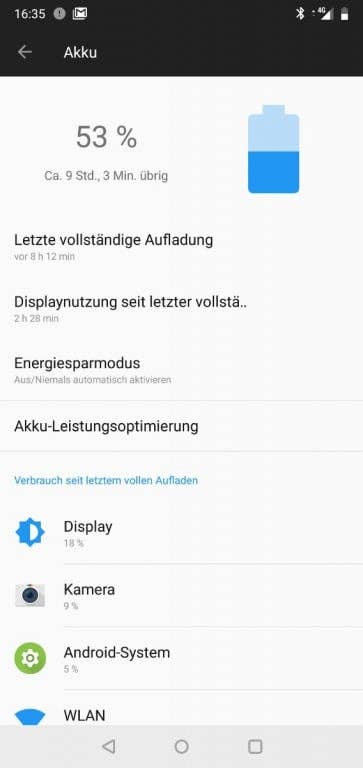 OnePlus 6: Die Akkulaufzeit