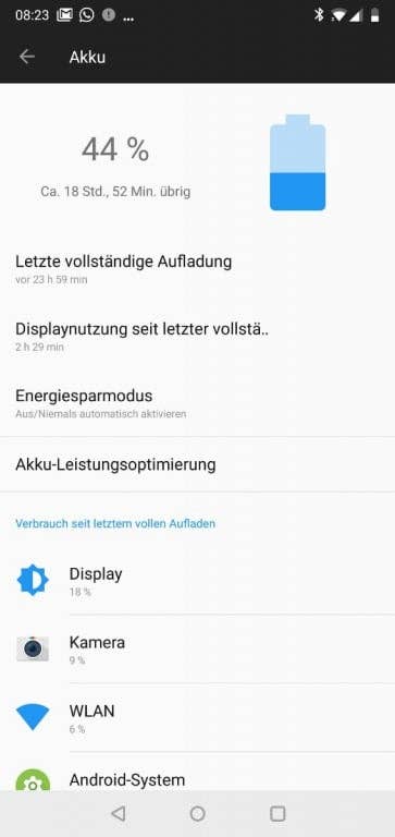 OnePlus 6: Die Akkulaufzeit