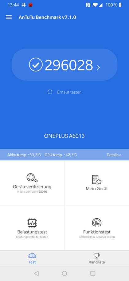 OnePlus 6T Benchmarktest 1