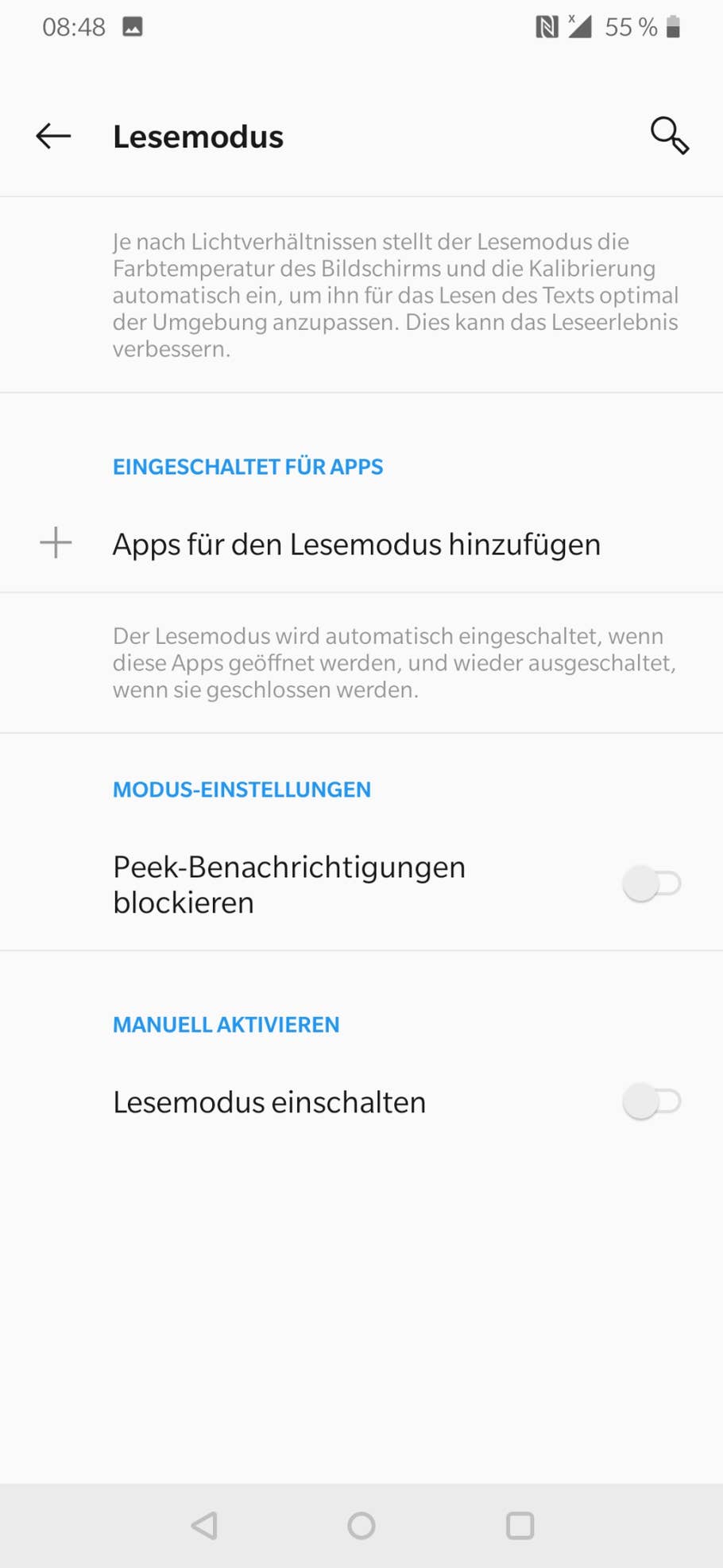OnePlus 6T Display Einstellungen 6
