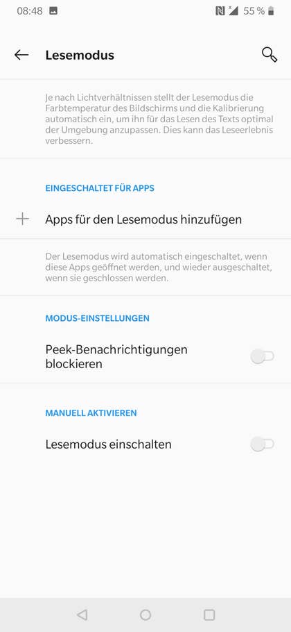 OnePlus 6T Display Einstellungen 6