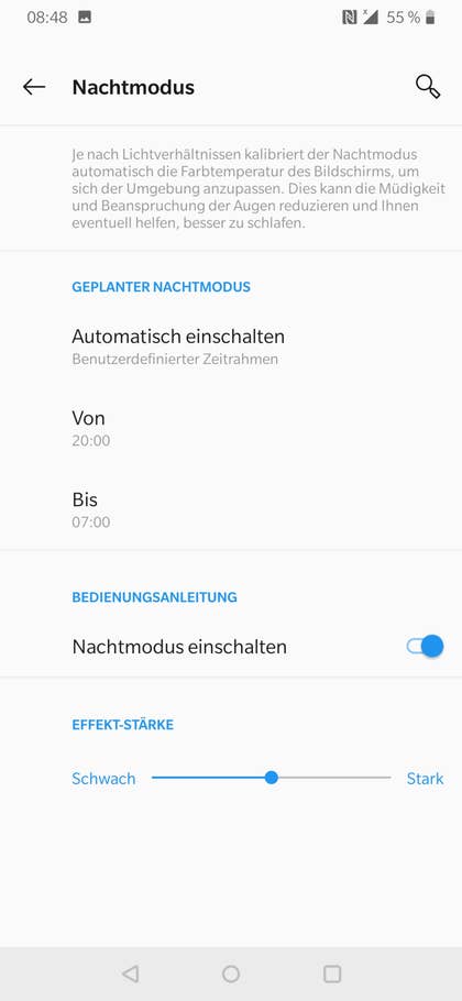OnePlus 6T Display Einstellungen 7