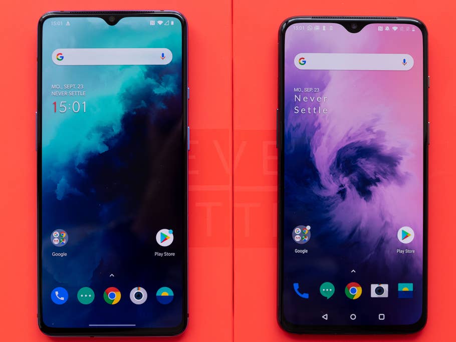 Front des OnePlus 7T im Vergleich zum OnePlus 7