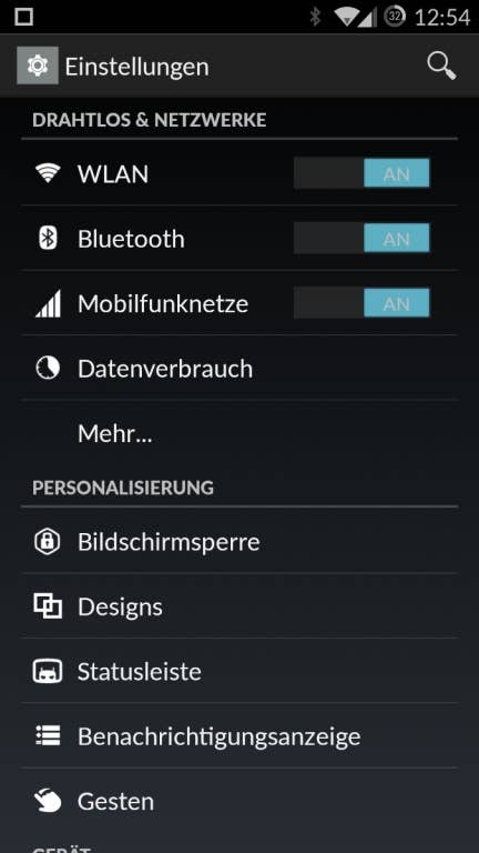 OnePlus One: Screenshots OS und Nutzeroberfläche