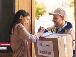 Eine Online-BEstellung wird per Paket geliefert und zugestellt.