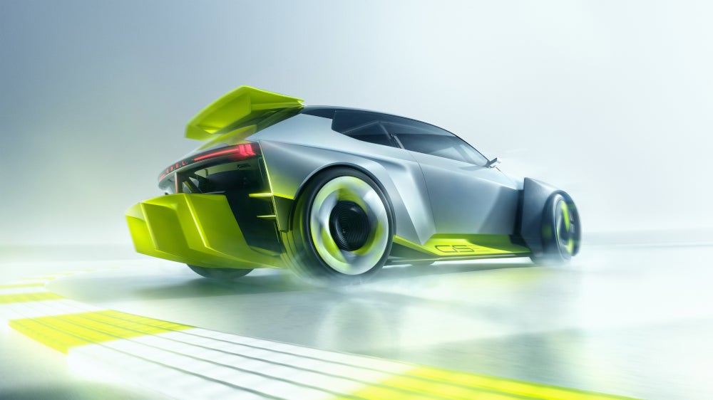 Heckansicht des Opel Corsa GSE Vision Gran Turismo.