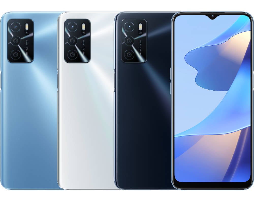 Oppo A16 Vorderseite und Rückseite