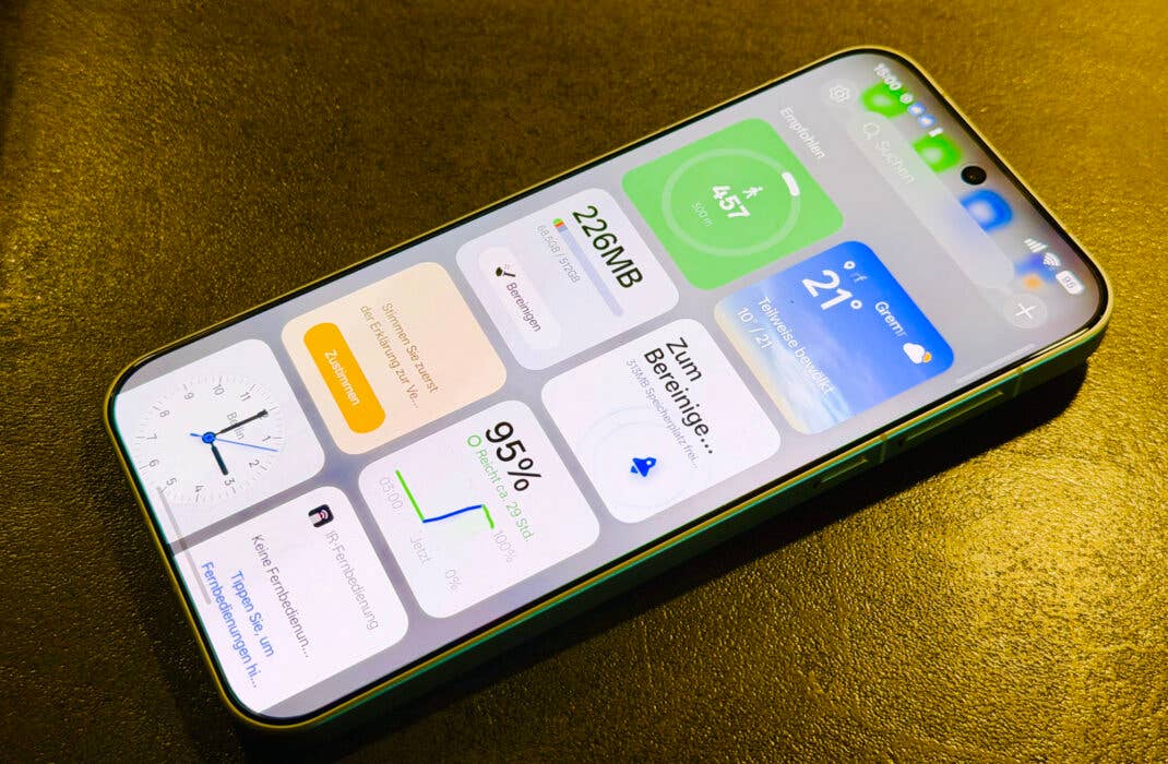 Widgets auf dem Oppo Find X10 Pro Max.