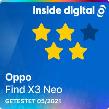 Oppo Find X3 Neo Testsiegel mit 4 von 5 möglichen Sternen