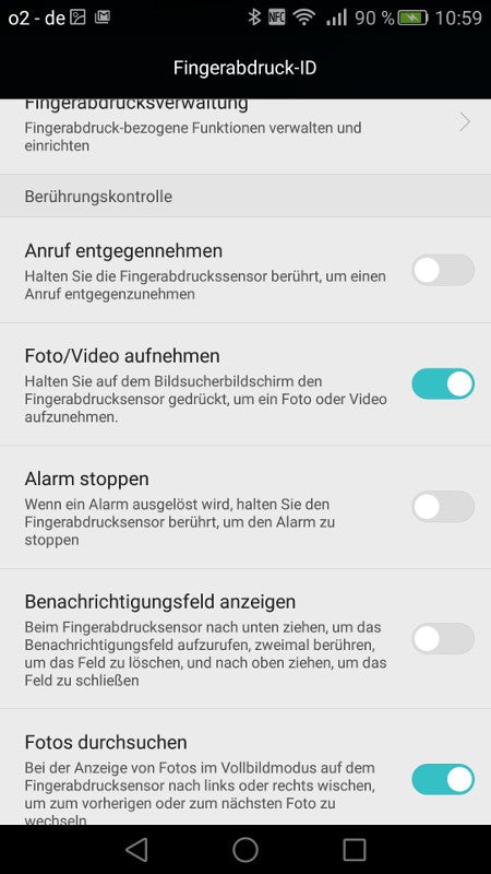 Optionen Fingerabdruckscanner Mate S Optionen Fingerabdruckscanner Mate S
