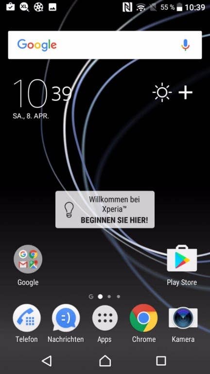 OS und Einstellungen des Sony Xperia XA1