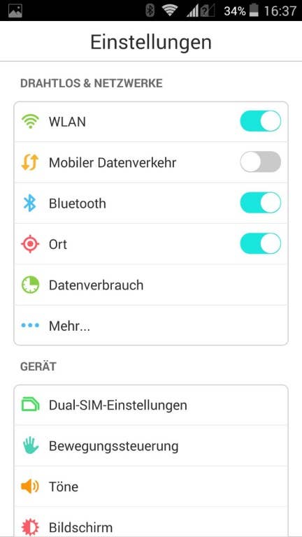 Phicomm Passion: Screenshots von Benutzeroberfläche und Android 4.4.4