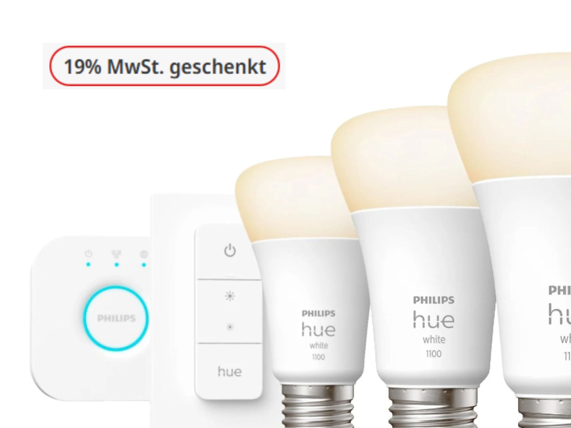 MediaMarkt verkauft jetzt ein Philips Hue Starter-Set mit 3 Lampen + Dimmschalter für 75 Euro