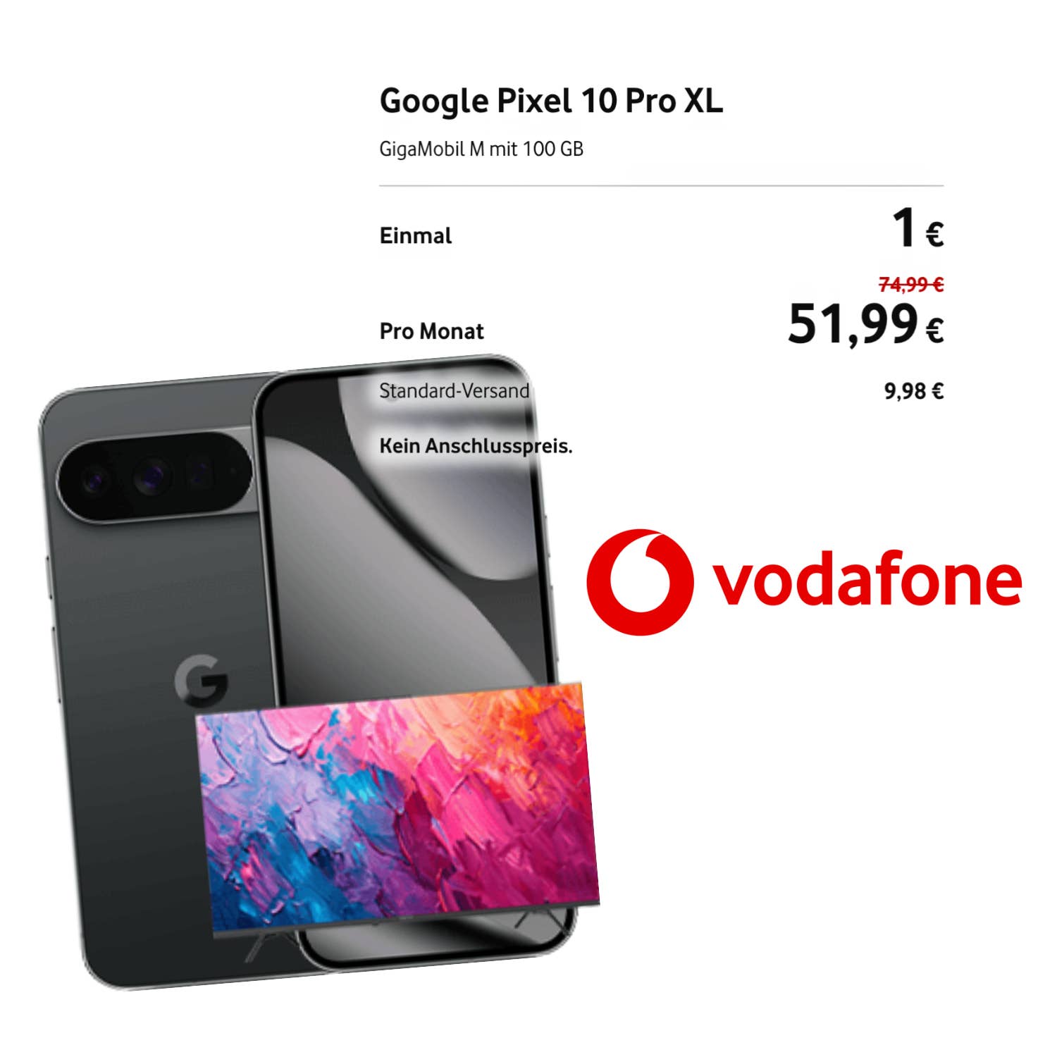 Pixel 10 Pro XL Bundle bei Vodafone mit Gratis-TV GigaMobil M