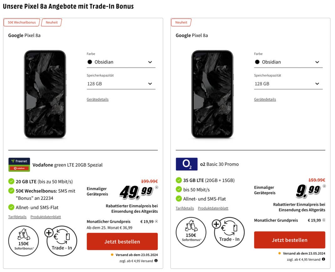 Pixel 8a Trade-in MediaMarkt neu