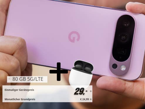 Google Pixel 9 Pro mit Tarif und Gratis-In-Ears