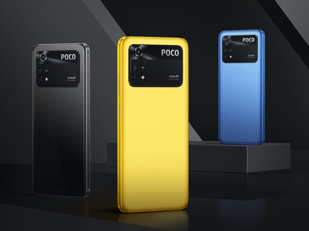 Alle drei Farben des Poco M4 Pro