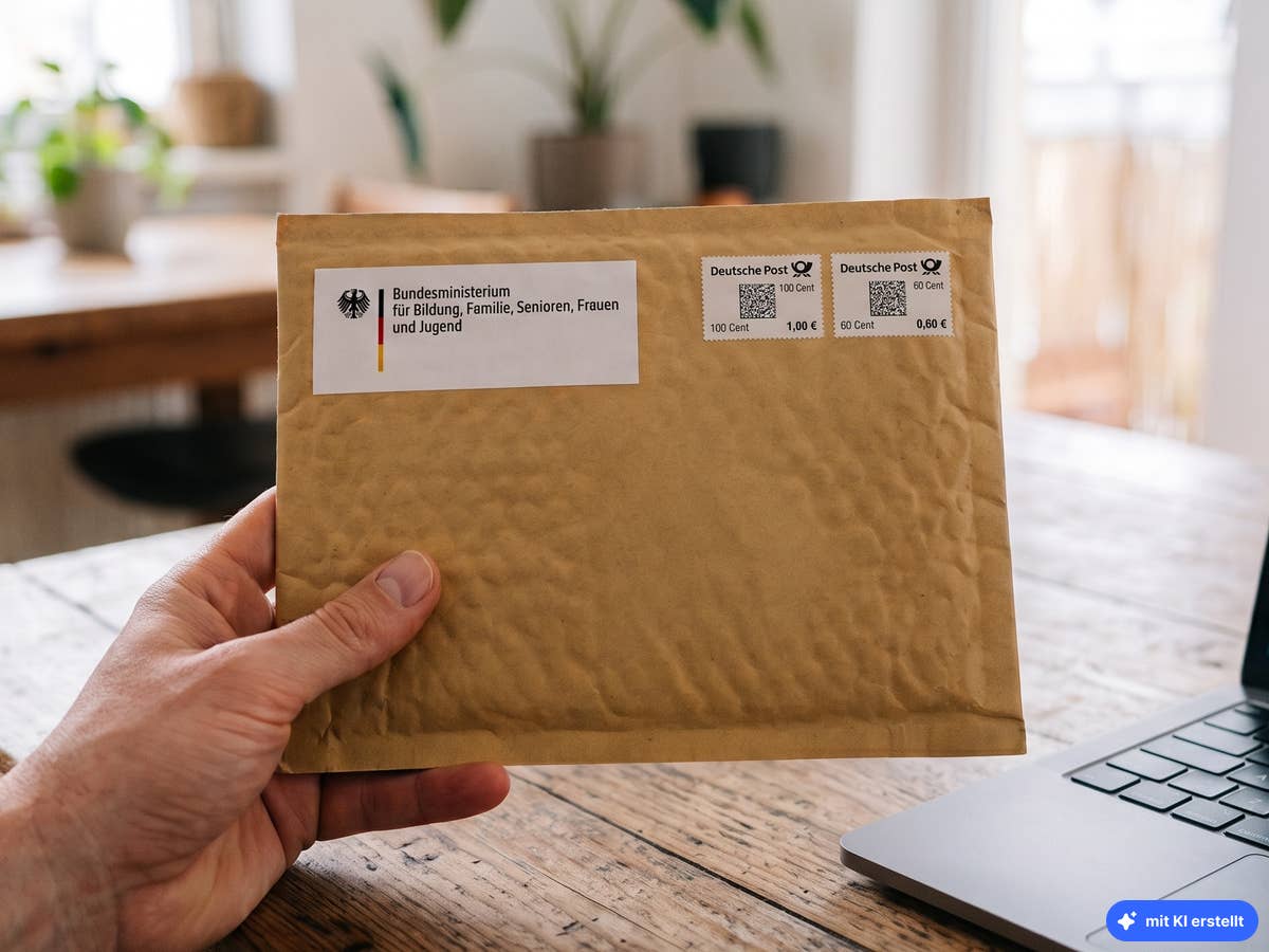 Regierung verschickt Sicherheitspaket gratis an alle Ein Paket liegt auf dem Tisch
