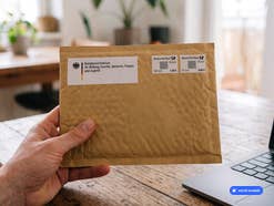 Ein Paket liegt auf dem Tisch