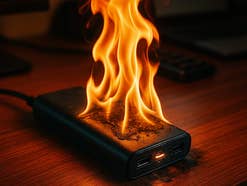Millionen Powerbanks betroffen: Rückruf wegen Brandgefahr Powerbank in Flammen