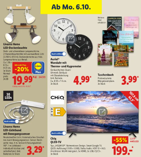 QLED-TV unter 200 Euro ab nächster Woche laut Lidl-Prospekt im Angebot