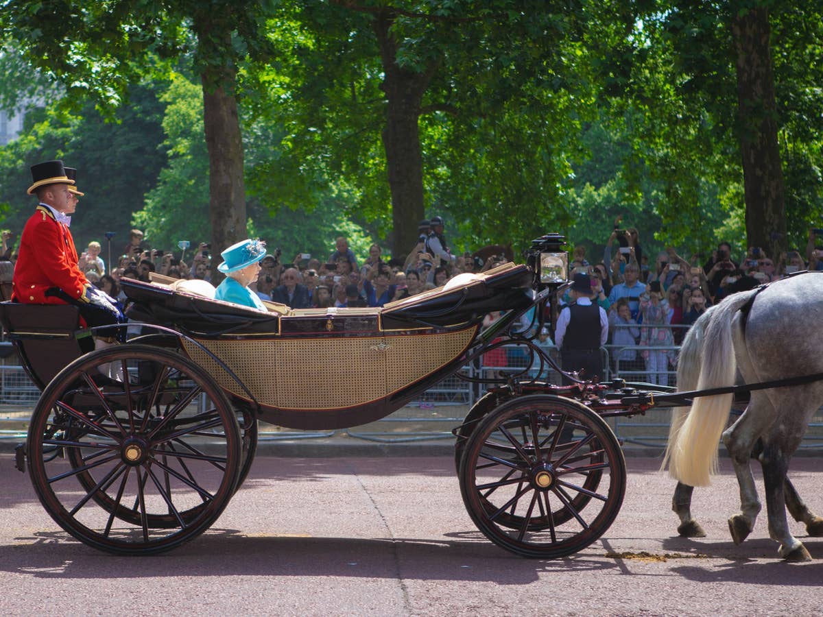 Queen Elizabeth II. in einer Kutsche