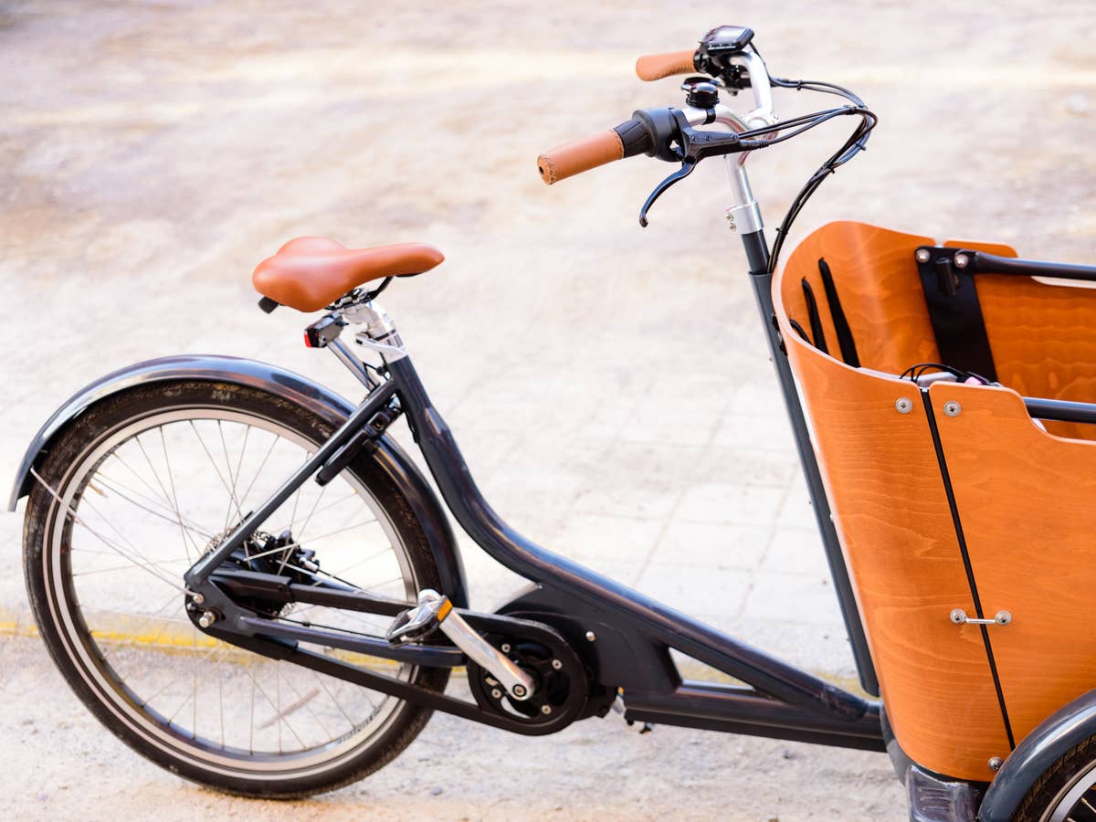 Cargo Bike in der Seitenansicht.