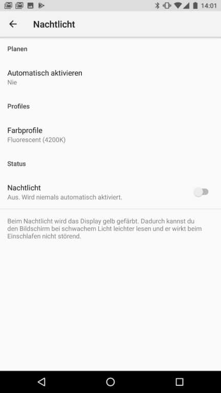 Razer Phone Display-Einstellungen und Blickwinkel