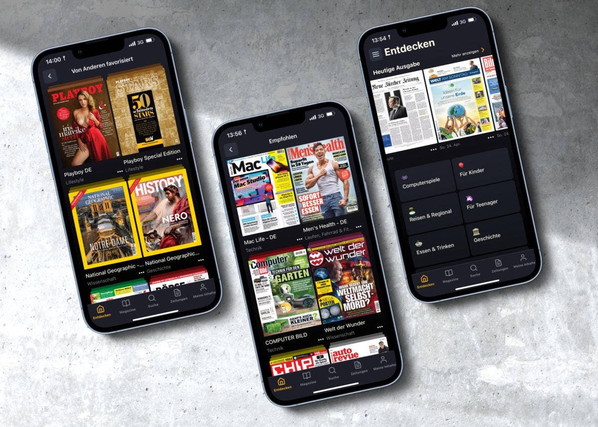 Readly-App auf mehreren Smartphones