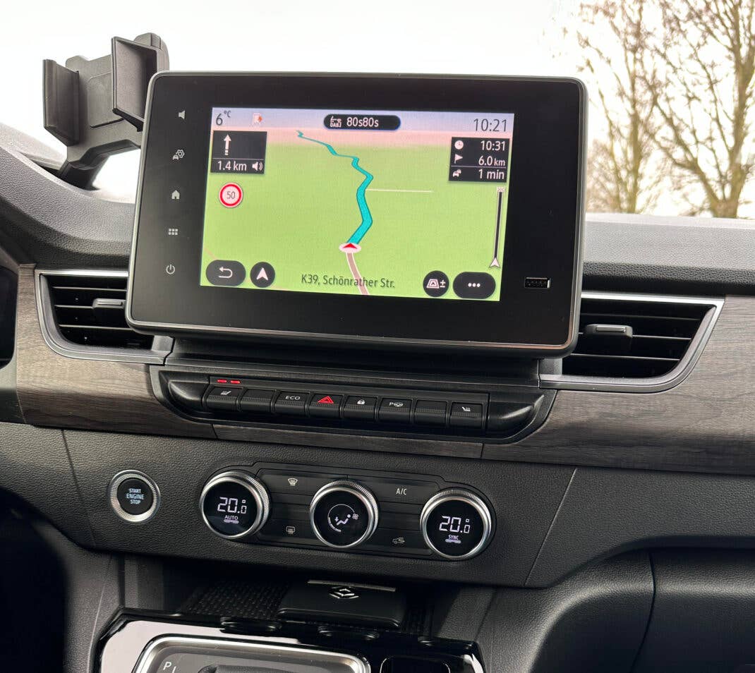 Touchscreen im Renault Kangoo E-Tech Electric.