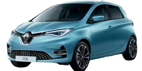 Renault Zoe in blau von der Seite
