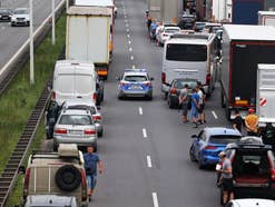 Rettungsgasse auf einer Autobahn