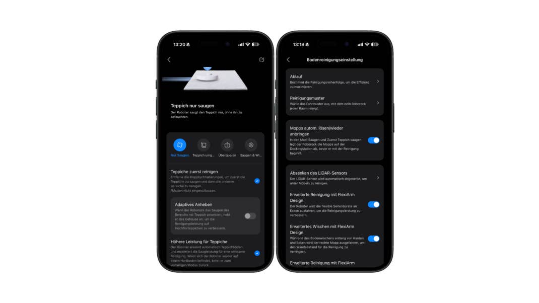 Screenshot aus der Roborock-App