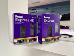 Die Verkaufsverpackung des Roku Express (4K)