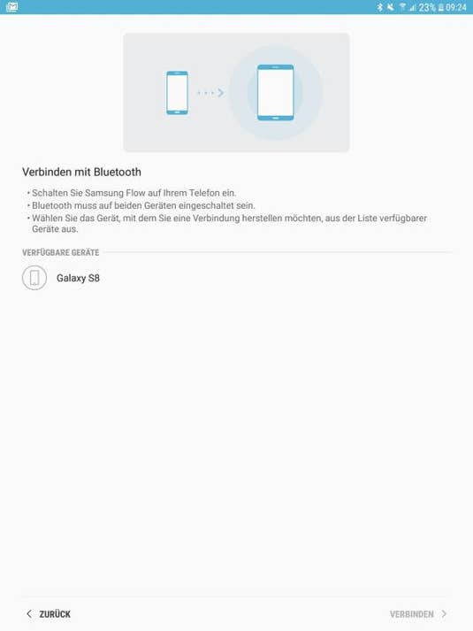 Samsung Flow mit Galaxy Tab S3 und Galaxy S8