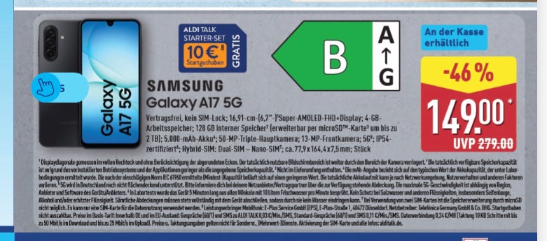 Samsung Galaxy A17 5G bei Aldi kaufen.